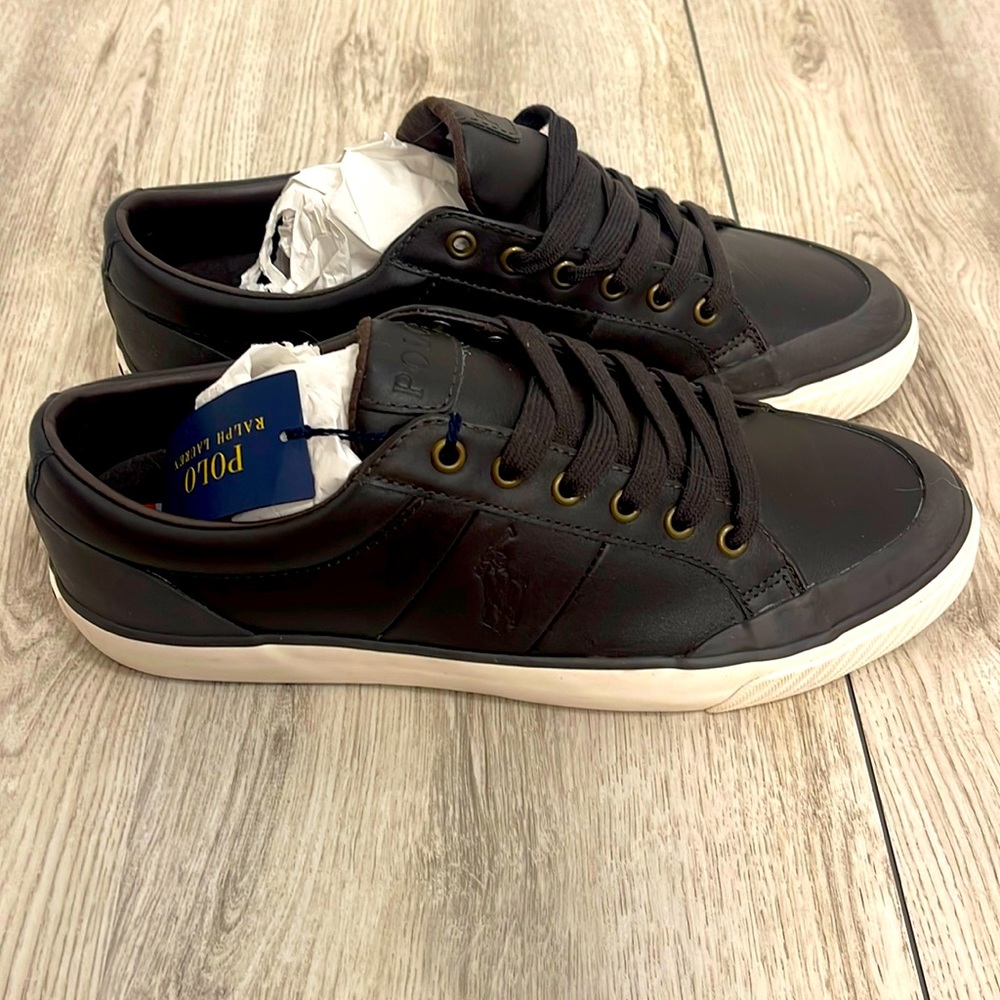 Polo Ralph Lauren Men’s size 10 Dark Brown shoes NWT - Picture 1 of 7